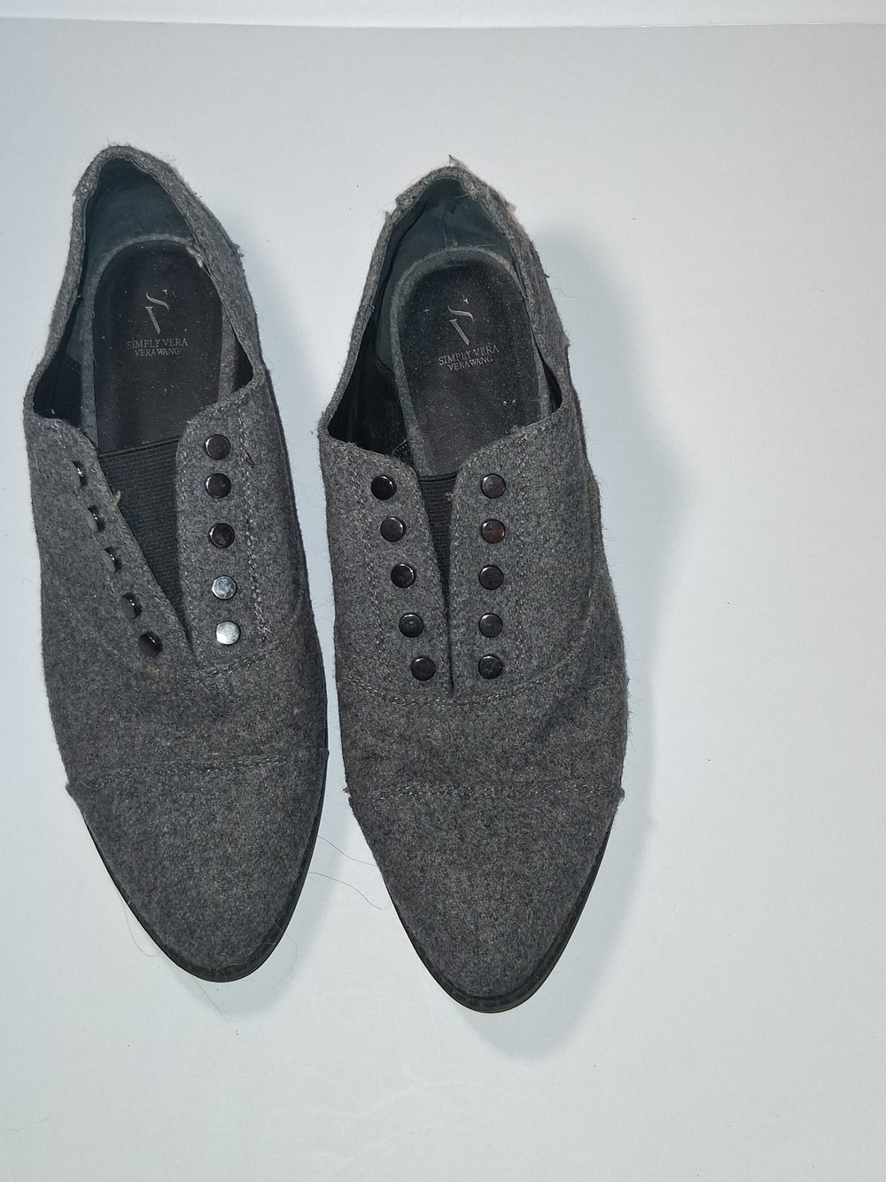 Simply Vera Vera Wang Women's Gray Wool-like Oxfords US Size 8.5 M